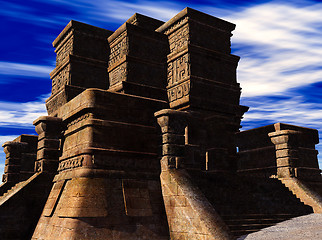 Image showing Stairs of Mayan temple