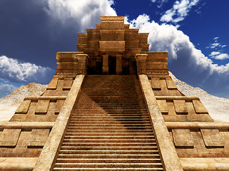 Image showing Sairs of Mayan temple