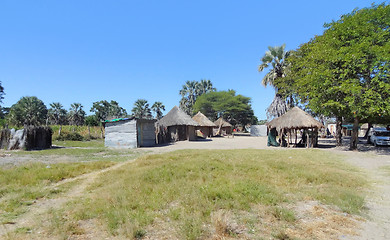 Image showing indigenous village at the Okavango Delta