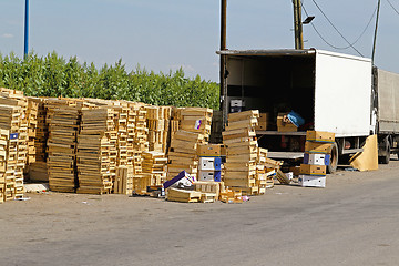 Image showing Fruits transport crates