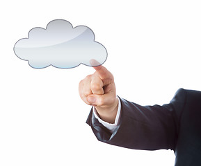 Image showing Arm In Suit Pointing At Cloud Computing Icon