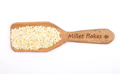 Image showing Millet flakes on shovel