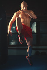 Image showing kickboxer in the gym