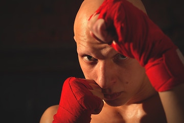 Image showing portrait of a boxer