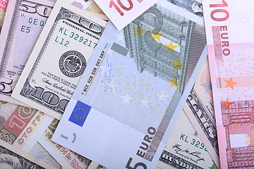 Image showing european and american money