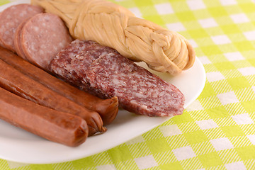 Image showing salami and cheese