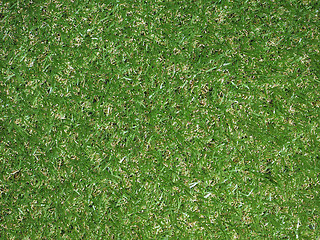 Image showing Green artificial synthetic grass meadow background