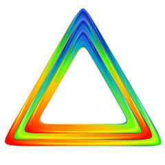 Image showing Bright triangle logo. Rainbow colors