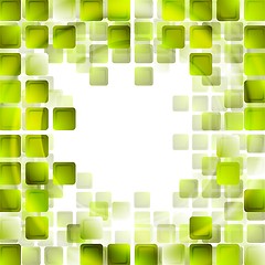 Image showing Green tech squares on white background