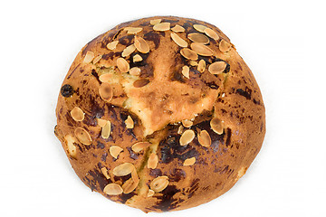 Image showing Typical homemade czech Easter Cake With Almonds on white