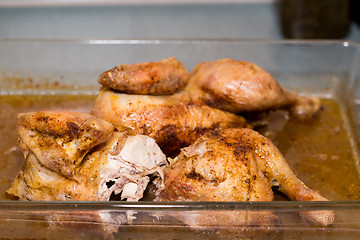 Image showing Roasted Chicken on pan 