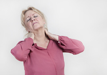 Image showing Woman with neck pain
