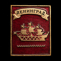 Image showing Soviet badge with the inscription Leningrad 