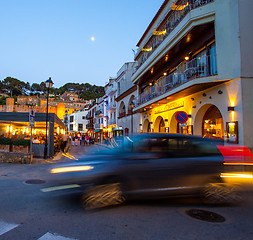 Image showing Tossa de Mar, Passeig del Mar street at summer evening