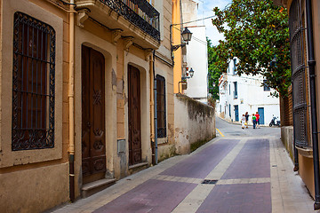 Image showing Tossa de Mar, Spain, Carrer la Guardia street at summer day