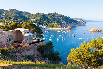 Image showing Tossa de Mar bay with boats