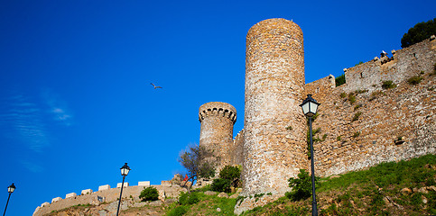 Image showing Tossa de Mar, Spain, Watchtower of the medieval fortress Vila Ve