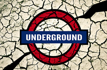 Image showing The cracks texture with undeground sign