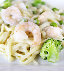 Image showing Pasta with Shrimps