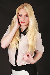 Image showing Portrait of a young blond woman with long hair