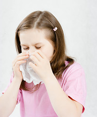 Image showing Girl with a handkerchief. childhood disease