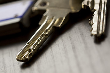 Image showing Macro Shot of Keys on Top of the Table