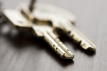 Image showing Macro Shot of Keys on Top of the Table