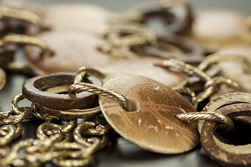 Image showing Scratched and tarnished old silver jewellery