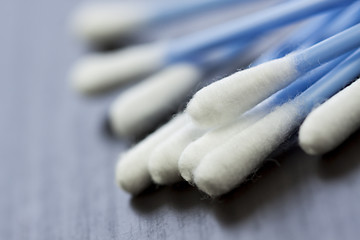 Image showing Random pile of cotton ear buds