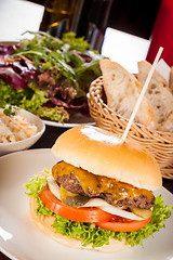 Image showing Cheeseburger with cole slaw