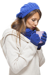 Image showing Close up Smiling Woman in Winter Outfit