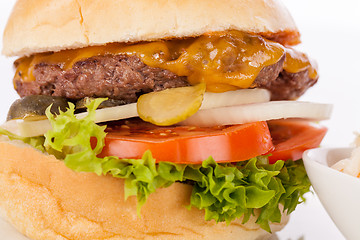 Image showing Cheeseburger with cole slaw