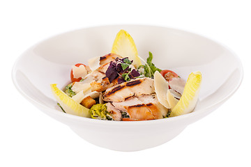 Image showing tasty fresh caesar salad with grilled chicken and parmesan