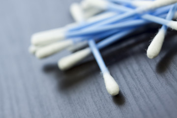 Image showing Random pile of cotton ear buds