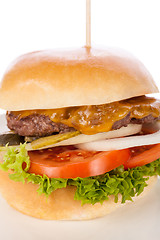 Image showing Cheeseburger with cole slaw