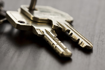 Image showing Macro Shot of Keys on Top of the Table