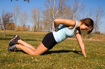 Image showing One-armed pushups