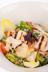 Image showing tasty fresh caesar salad with grilled chicken and parmesan