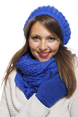 Image showing Close up Smiling Woman in Winter Outfit