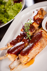 Image showing Delicious grilled pork ribs