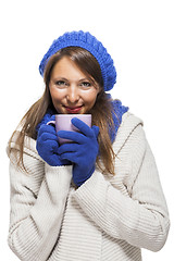 Image showing Close up Smiling Woman in Winter Outfit