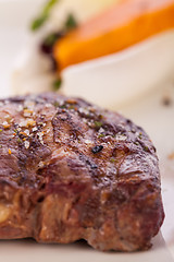 Image showing Grilled beef steak with seasoning