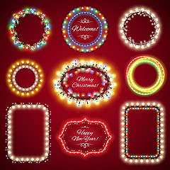 Image showing Christmas Lights Frames with a Copy Space Set1