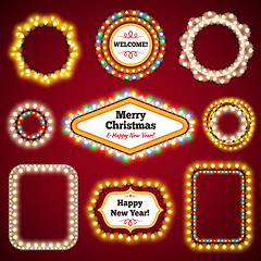 Image showing Christmas Lights Frames with a Copy Space Set3