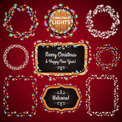 Image showing Christmas Lights Frames with a Copy Space Set4