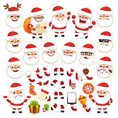 Image showing Set of Cartoon Santa Claus for Your Christmas Design or Animation