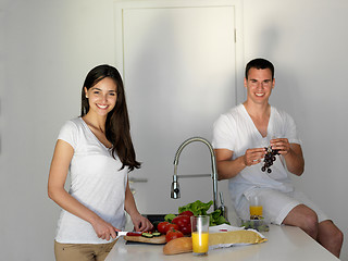 Image showing happy young couple in kicthen