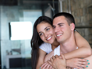 Image showing couple relax and have fun in bed