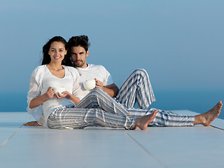 Image showing relaxed young couple at home