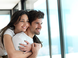 Image showing relaxed young couple at home